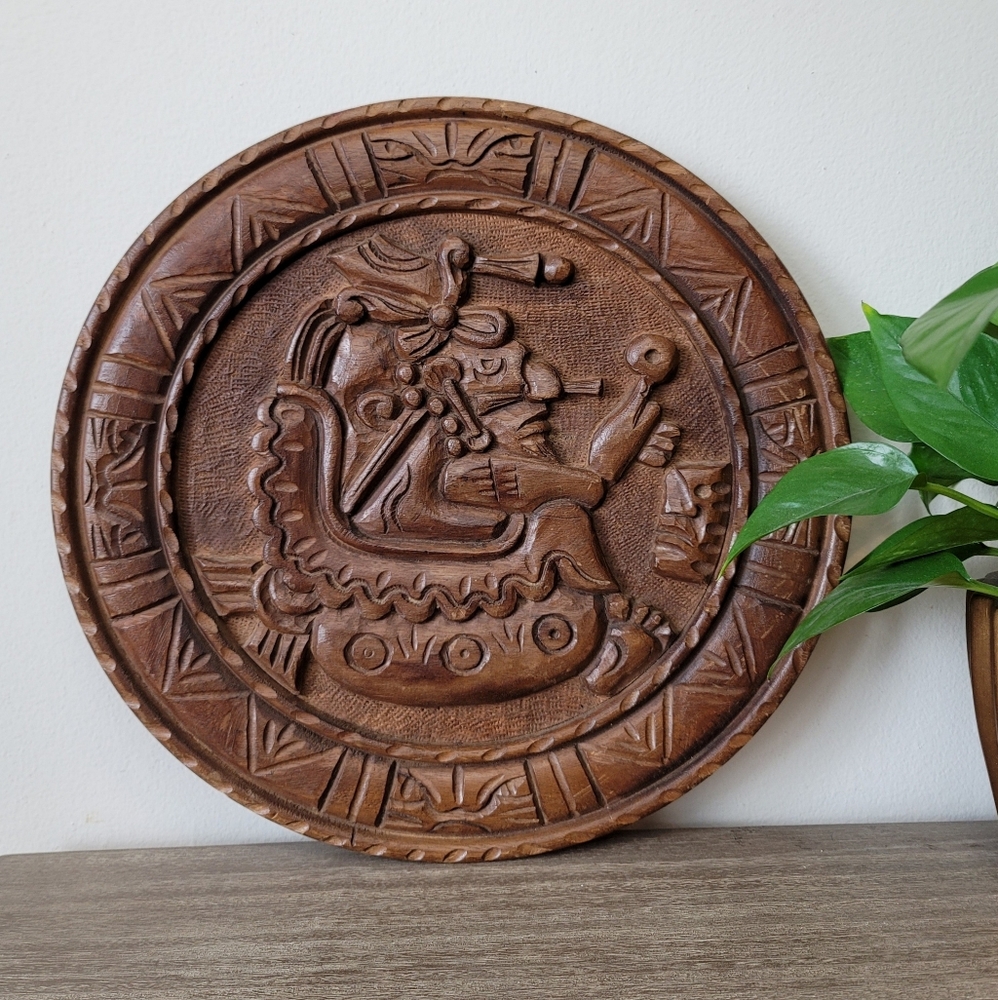 VTG Carved Wood Tribal Wall Art